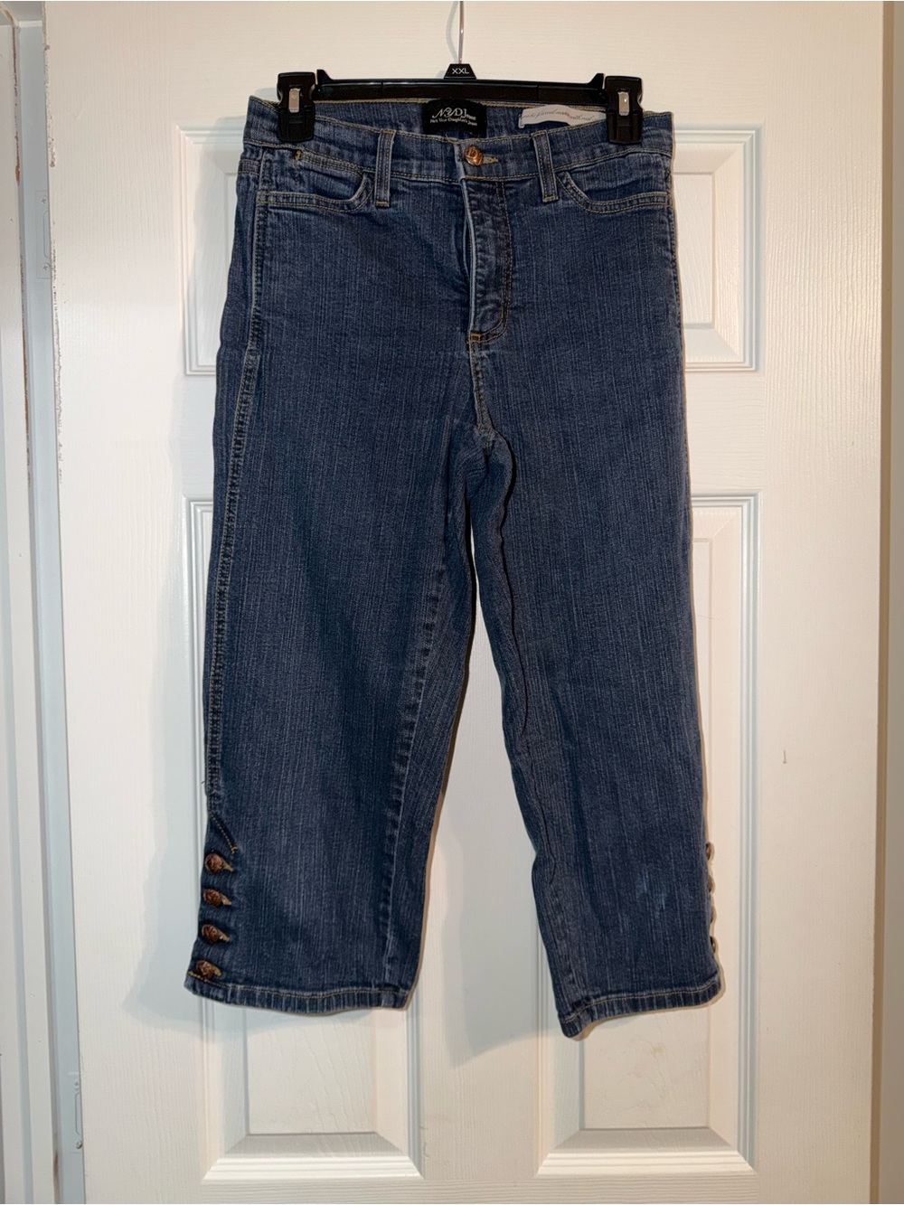 VTG NYDJ Denim Capri Jeans 4 Button Cuff Made In USA Y2K